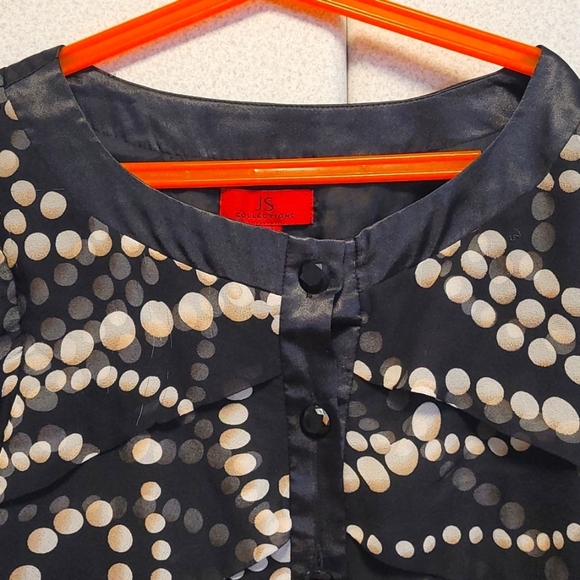 JS Collection Women's Fancy Button Down Blouse, 10 - Picture 7 of 7